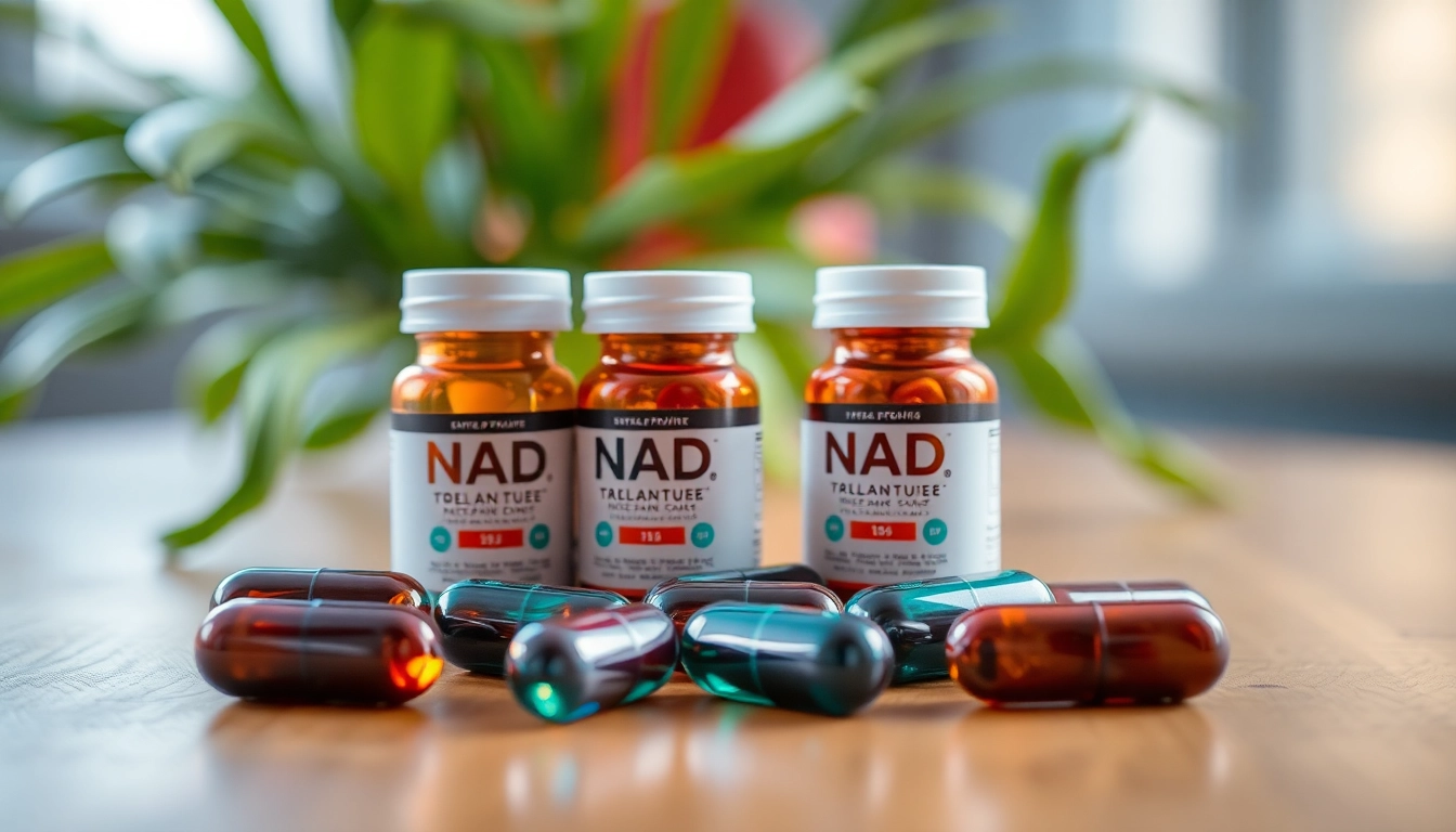 NAD Supplement capsules resting on a natural wooden surface, highlighting their vibrant color and nutritional benefits.