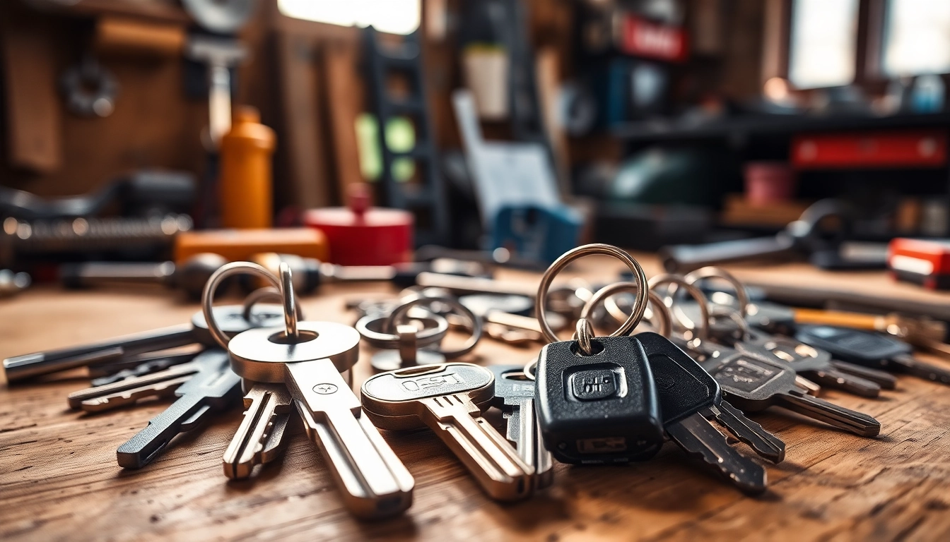 Examine durable truck keys highlighting variety and craftsmanship in a workshop setting.