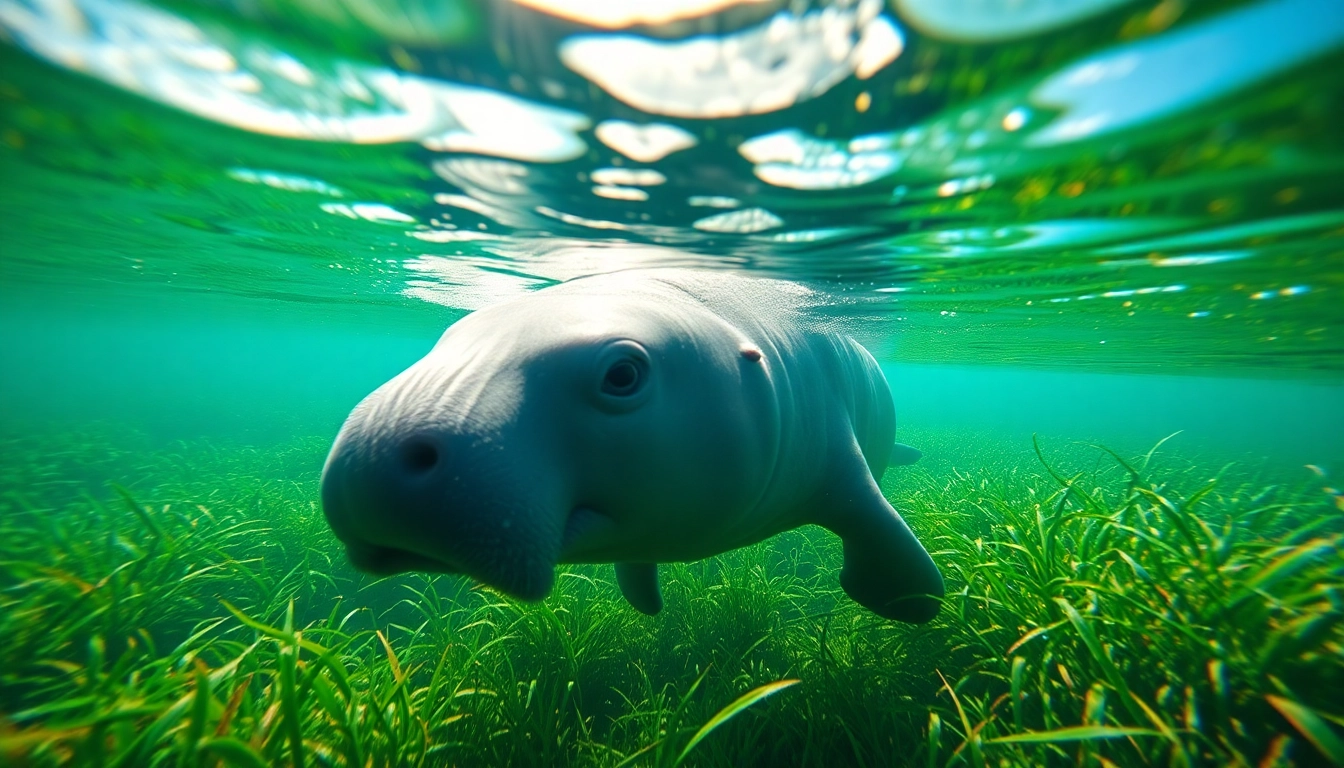 Observe manatees puerto rico gracefully swimming in their natural habitat amidst lush marine environments.