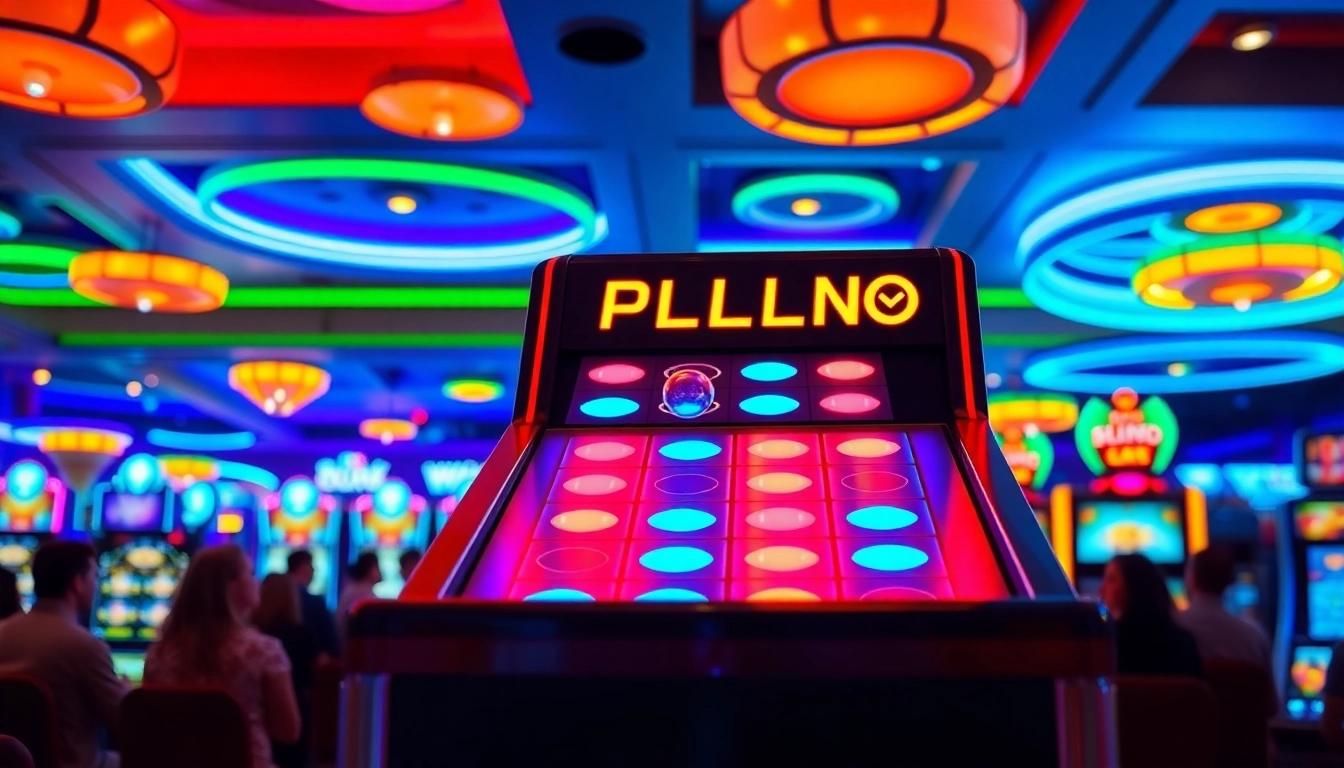 Permainan plinko slot yang mendebarkan dengan pemain yang antusias di kasino.